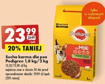 Biedronka Sucha karma dla psa Pedigree 1,8 kg/2 kg oferta