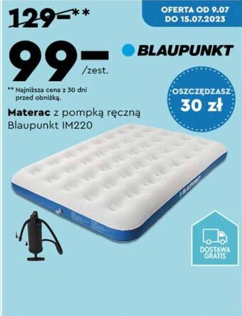 Biedronka Materac z pompką ręczną Blaupunkt IM220 oferta