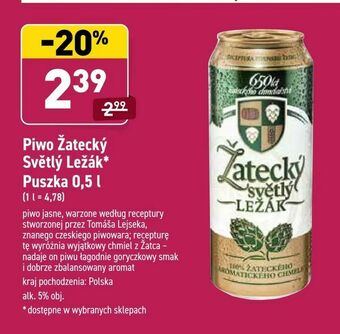 ALDI Piwo Žatecký Světlý Ležák* oferta