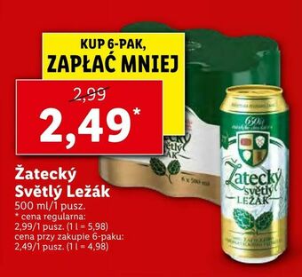 Lidl Žatecký Světlý Ležák oferta