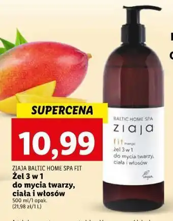 Lidl Żel do mycia twarzy, ciała i włosów 3w1 ziaja baltic home spa fit oferta