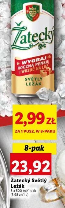 Lidl Piwo zatecky svetly lezak oferta