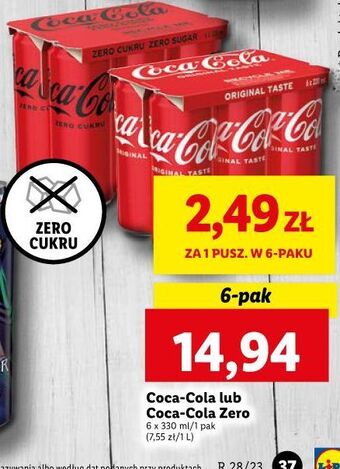 Lidl Napój coca-cola oferta