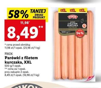 Lidl Parówki z filetem kurczaka premium pikok oferta