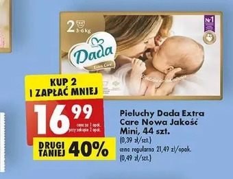 Biedronka Pieluchy 2 mini dada extra care oferta