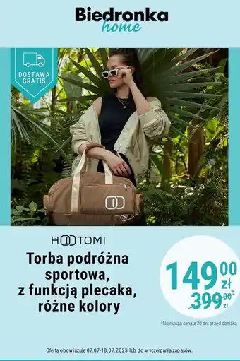 Biedronka Torba sportowa z funkcją plecaka hootomi oferta