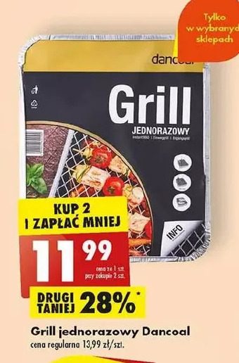 Biedronka Grill jednorazowy instant dancoal oferta