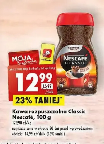 Biedronka Kawa nescafe classic oferta