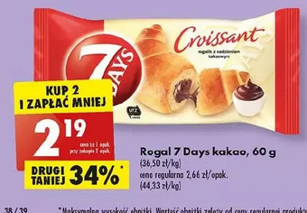 Biedronka Croissant z nadzieniem o smaku kakaowym 7 days oferta