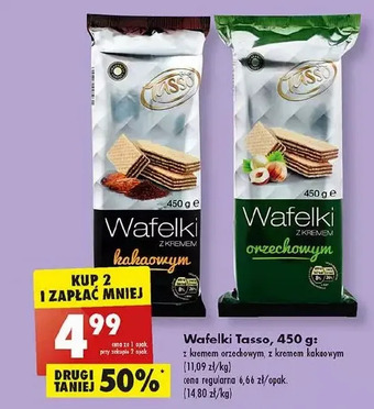 Biedronka Wafelki z kremem orzechowym tasso oferta