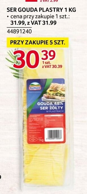 Selgros SER GOUDA PLASTRY 1 KG oferta