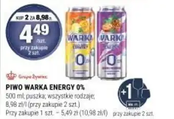 Stokrotka PIWO WARKA ENERGY 0% 500 ml. puszka; oferta