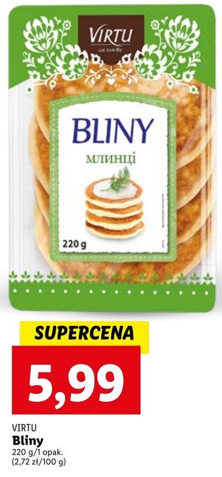 Lidl VIRTU Bliny 220g oferta