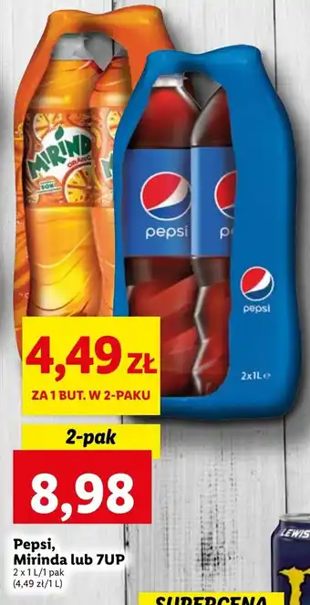 Lidl Pepsi, Mirinda lub 7UP 2 x 1 L/1 pak oferta