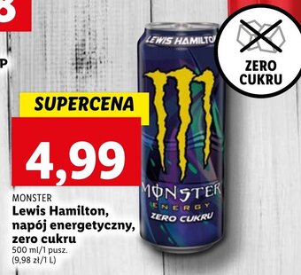 Lidl MONSTER Lewis Hamilton, napój energetyczny, zero cukru 500ml oferta