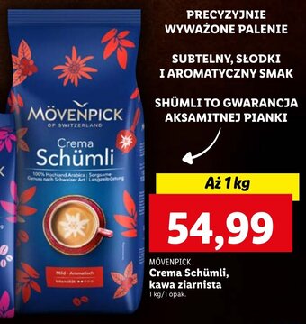 Lidl MÖVENPICK Crema Schümli, kawa ziarnista 1 kg/1 opak. oferta
