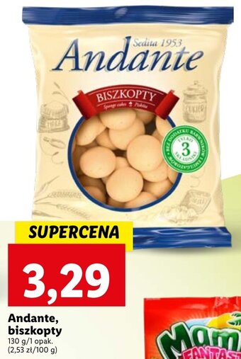 Lidl Andante, biszkopty 130g oferta