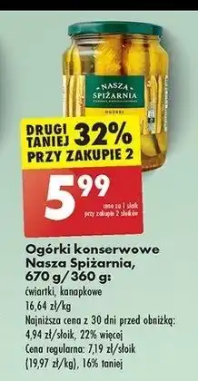 Biedronka Ogórki kanapkowe oferta