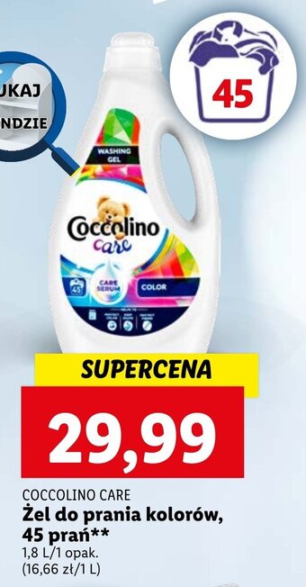Lidl COCCOLINO CARE Żel do prania kolorów, 45 prań 1,8l oferta