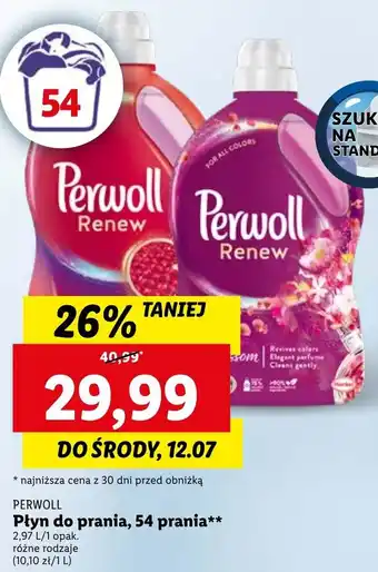 Lidl PERWOLL Płyn do prania, 54 prania** 2,97 L/1 opak. oferta