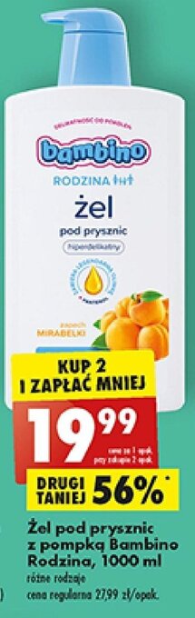 Biedronka Żel pod prysznic z pompką Bambino Rodzina, 1000 ml oferta