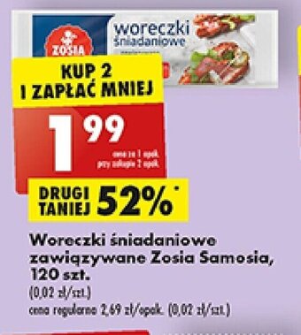 Biedronka Woreczki śniadaniowe zawiązywane Zosia Samosia, 120 szt. oferta