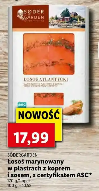 Lidl Łosoś marynowany w plastrach z koprem i sosem, z certyfikatem ASC oferta