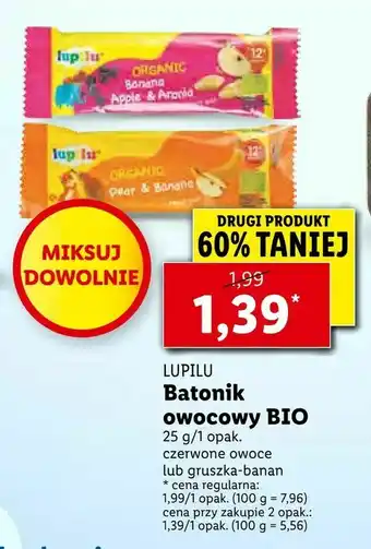 Lidl Batonik owocowy BIO oferta