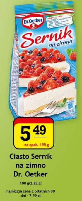 Gram Market Ciasto Sernik na zimno Dr. Oetker 195g oferta