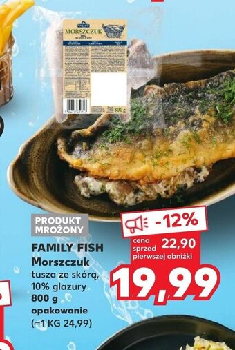 Kaufland FAMILY FISH Morszczuk tusza ze skórą, 10% glazury 800g oferta