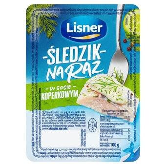 Społem Lisner śledzik na raz w sosie koperkowym 100 g oferta