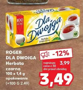 Kaufland ROGER DLA DWOJGA Herbata czarna 100 x 1,4 g oferta