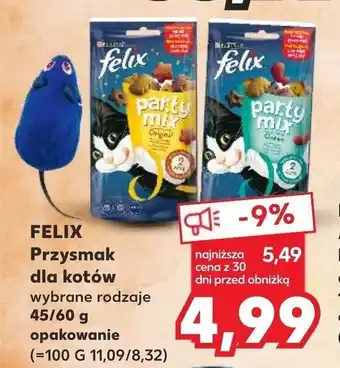 Kaufland FELIX Przysmak dla kotów wybrane rodzaje 45/60 g opakowanie oferta