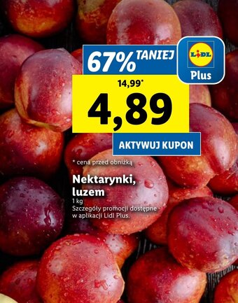 Lidl Nektarynki, luzem 1 kg oferta