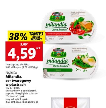 Lidl PIĄTNICA Milandia, ser twarogowy w plastrach 150 g oferta