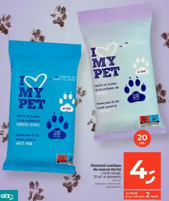 Dealz Chusteczki nawilżane dla zwierząt Ala Pet, 20 szt. oferta