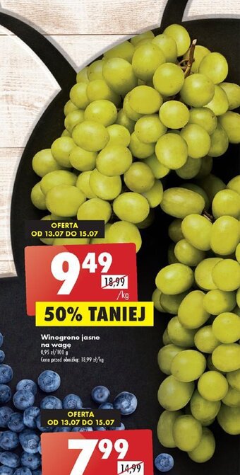 Biedronka Winogrono jasne na wagę 1 kg oferta
