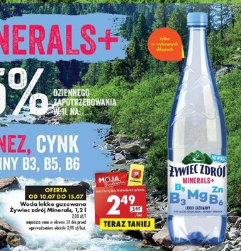 Biedronka Woda lekko gazowana Żywiec zdrój Minerals, 1,2 l oferta