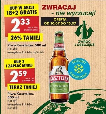 Biedronka Piwo Kasztelan, 500 ml oferta
