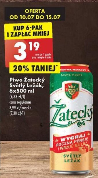 Biedronka Piwo Žatecký Světlý Ležák, 500 ml oferta