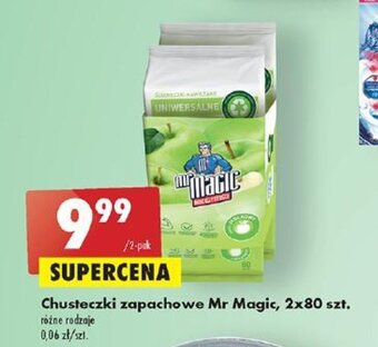 Biedronka Chusteczki zapachowe Mr Magic, 2x80 szt. oferta