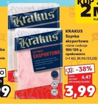 Kaufland KRAKUS Szynka eksportowa 100/120 g oferta