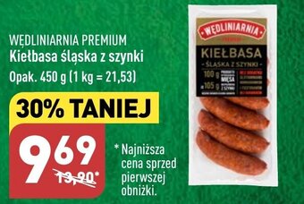 ALDI WĘDLINIARNIA PREMIUM Kiełbasa śląska z szynki 450 g oferta