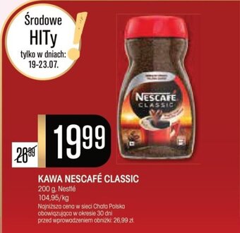 Chata Polska KAWA NESCAFÉ CLASSIC 200 g, Nestlé oferta
