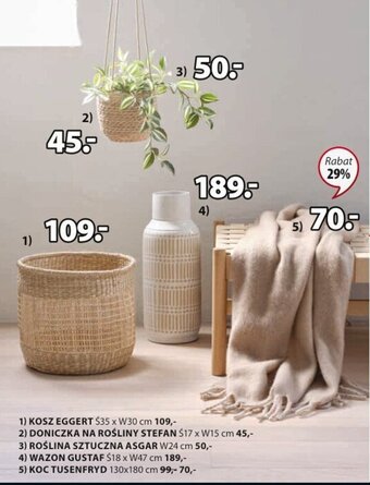 JYSK ROŚLINA SZTUCZNA ASGAR W24 cm oferta