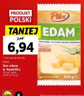 Lidl Ser edam w kawałku 250 g oferta