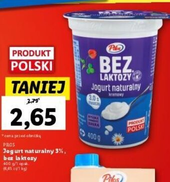 Lidl Jogurt naturalny 3%, bez laktozy 400 g oferta