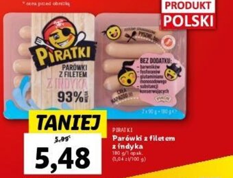 Lidl Parówki z filetem z indyka 180 g oferta
