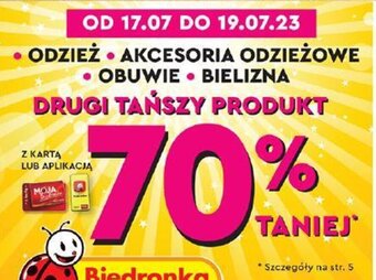 Biedronka ODZIEŻ, AKCESORIA ODZIEŻOWE, OBUWIE, BIELIZNA oferta