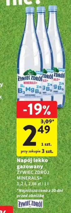 Intermarche Napój lekko gazowany ŻYWIEC ZDRÓJ MINERALS+ 1,2 l oferta